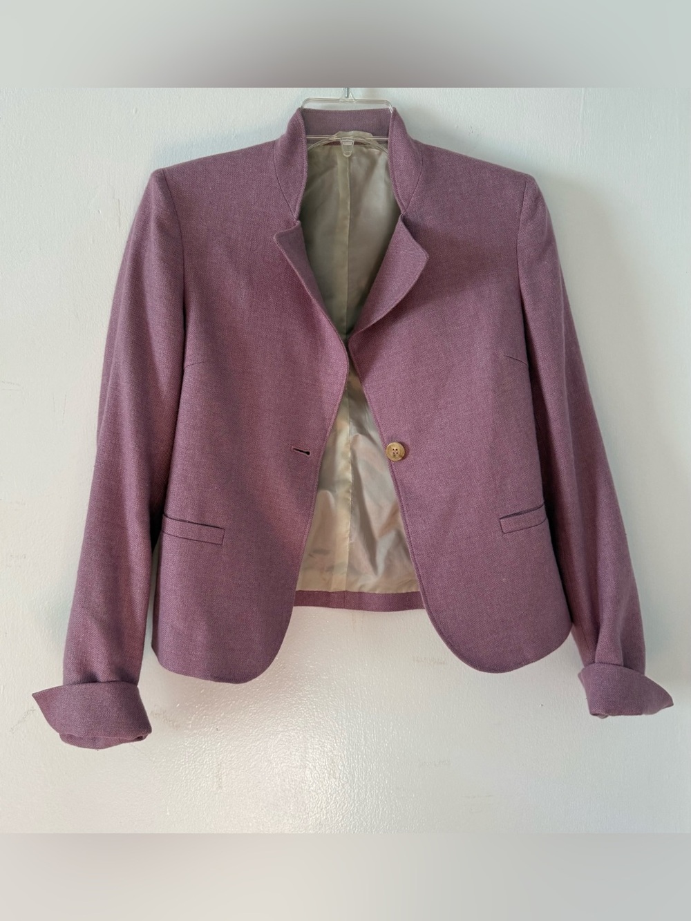 Luciano Barbera for AXELS Womens Mauve Pink Tailored Single-Button Blazer
